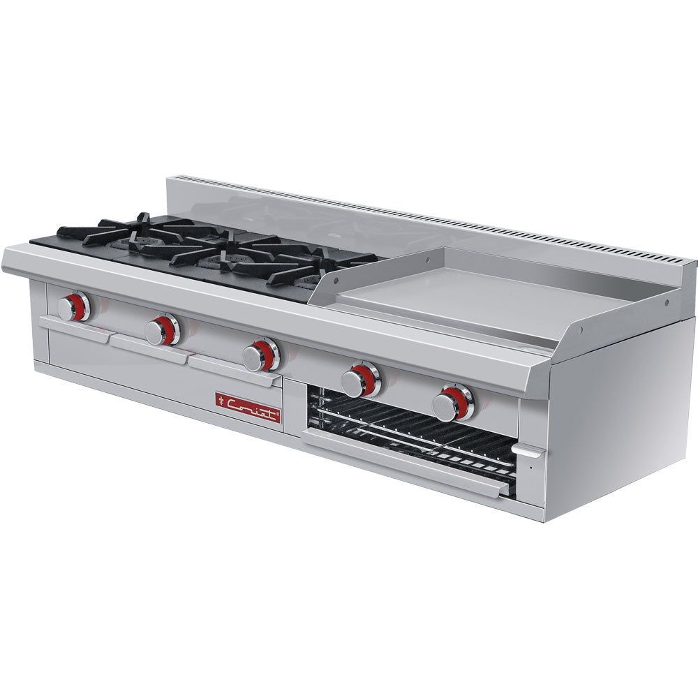 CORIAT EC-3-GRILL DE MESA PETIT PREMIUM Estufa a gas, con 3 quemadores, 1 plancha y 1 gratinador.