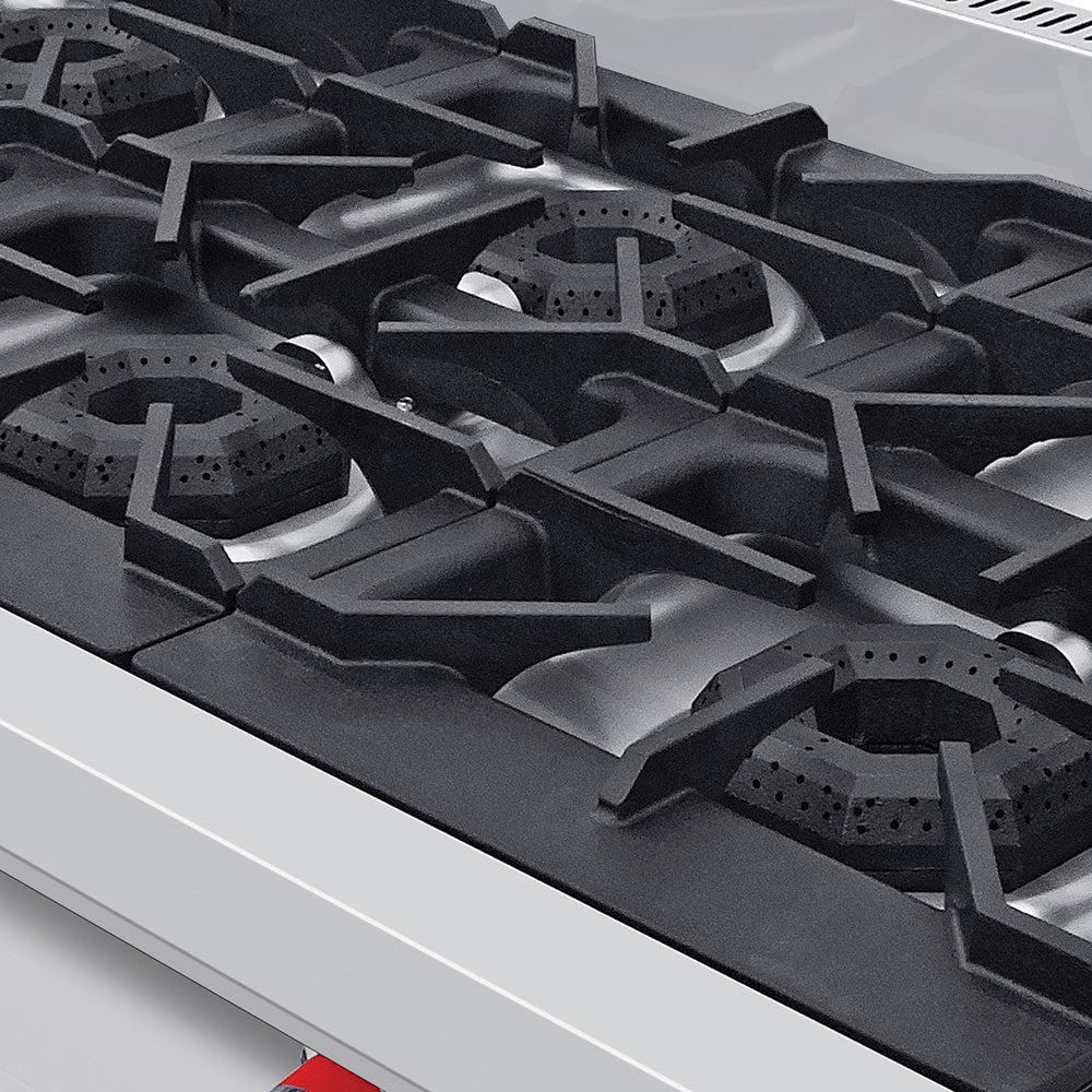 CORIAT PCV-6 DE MESA MASTER PREMIUM Parrilla a Gas de 6 Quemadores octagonales sólidos en hierro fundido.