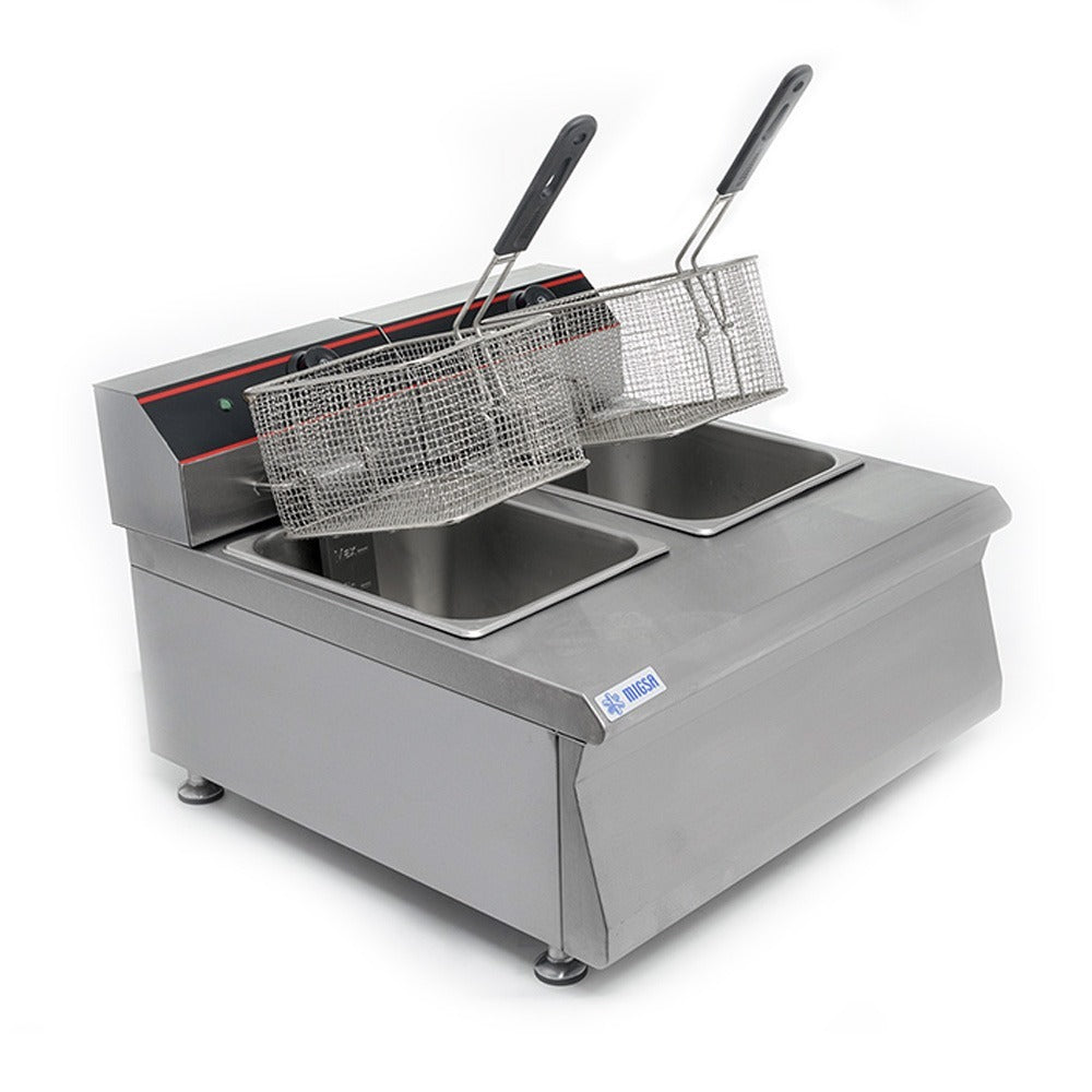 Freidora Eléctrica Industrial Doble 16 Litros BN600-E601