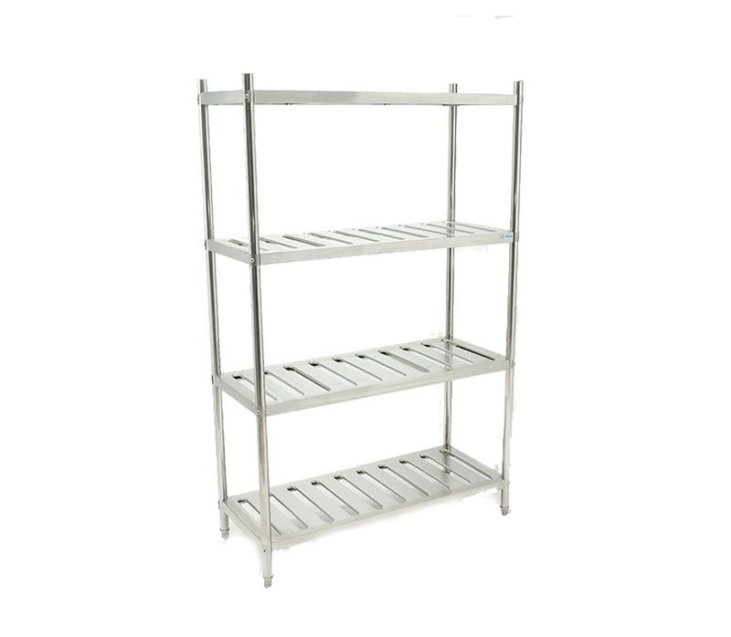 Anaquel Tipo Marimba De Acero Inoxidable Con 4 Entrepaños Ranurados Migsa BN-R01