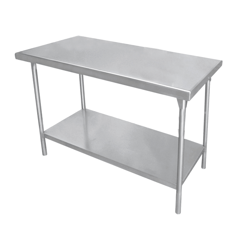 Mesa De Trabajo Tipo Isla Con Entrepaño 1.50 Mt Migsa BN-W03/150