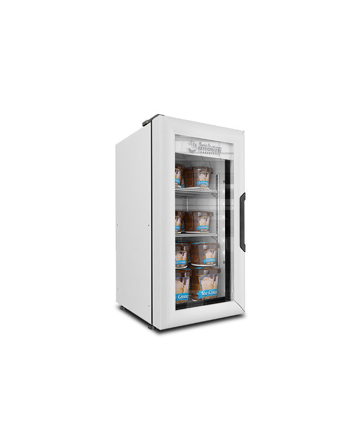 Imbera Vf1.5 1009270 Congelador Vertical 1 Puerta Cristal 1.5 Pies Luz Led 1/8 HP