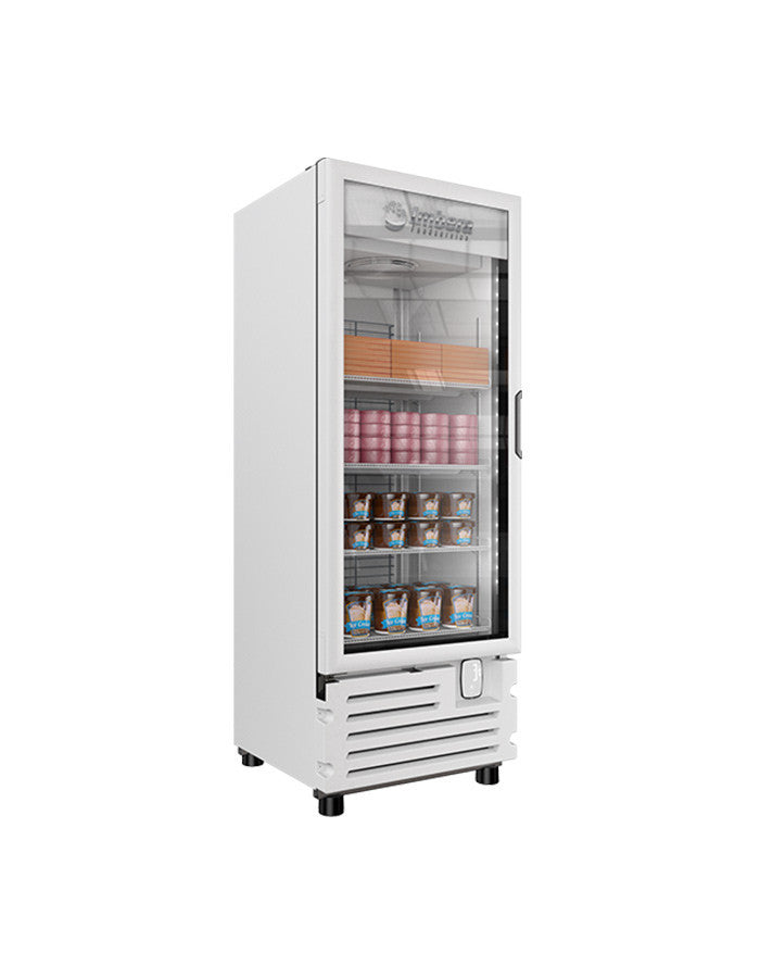 Imbera Vfs16 1011477 Congelador Vertical 1 Puerta Cristal 16 Pies Luz Led 1/2 HP
