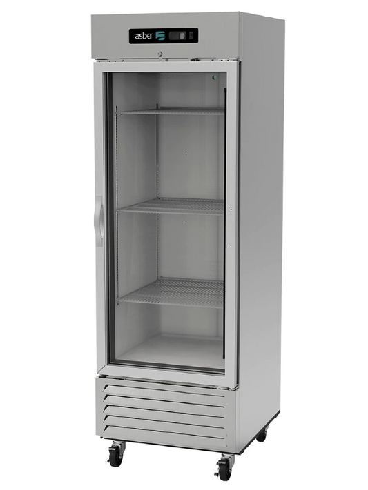 Asber ARR-23-G-H HC Refrigerador 1 puerta de Cristal 23 Pies³ Acero