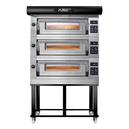 Moretti Forni Amalfi A C18 - Horno eléctrico de pizza de tres gavetas, 25 5/8" x 40"
