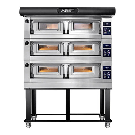 Moretti Forni P120E A - Horno eléctrico de pizza de tres gavetas, 25 3/16".