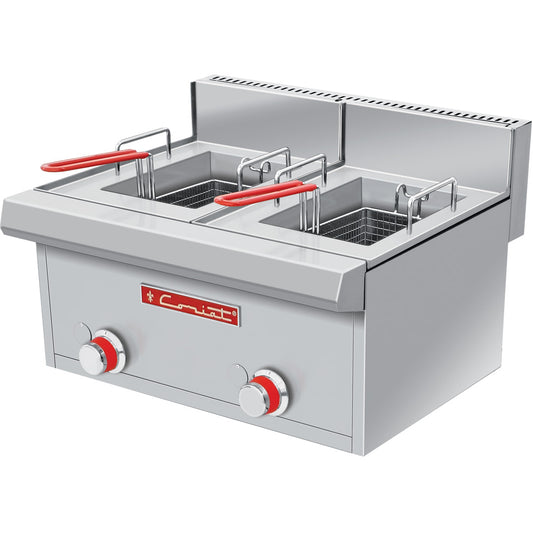 CORIAT FC-10-D DE MESA PETIT PREMIUM Freidora de mesa, a gas, doble tina con capacidad de 3 litros de aceite cada una y 2 canastillas. 20010311