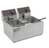 Freidora Electrica 2 Tinas De 6 L 1,800W 127V Migsa CKEF2LTS6